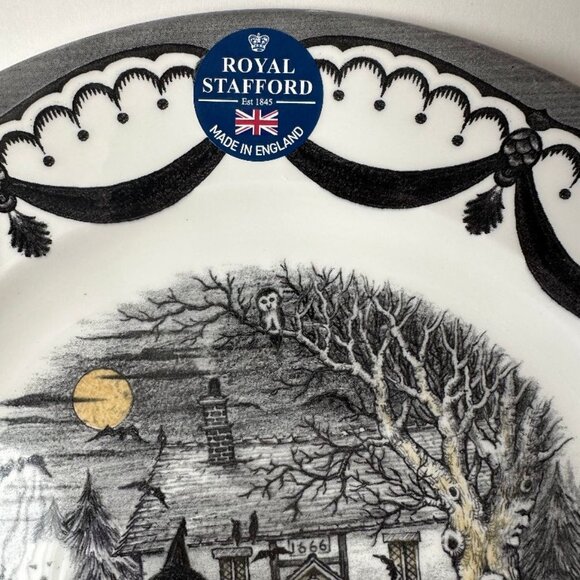 NWT Royal Stafford Halloween Coven Witches Spell Black Cat 11" one Dinner Plate - Picture 4 of 5